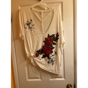 Women's Emory Park Shirt, M, White & Red